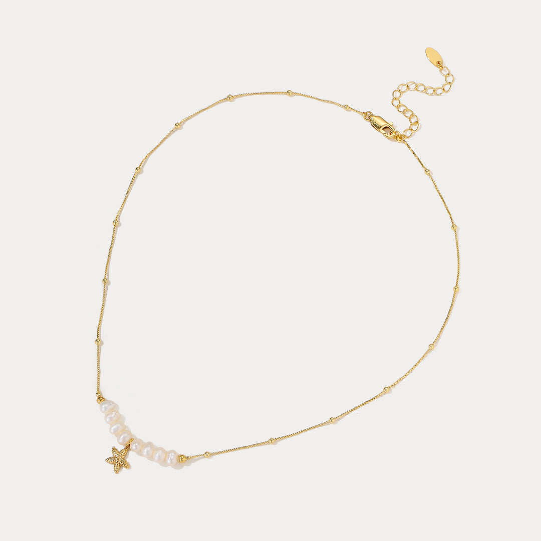 Selenichast Starfish Pearl Necklace Starfish Jewelry