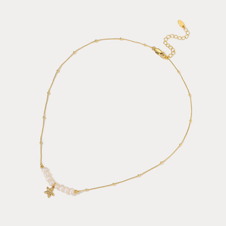 Selenichast Starfish Pearl Necklace Starfish Jewelry