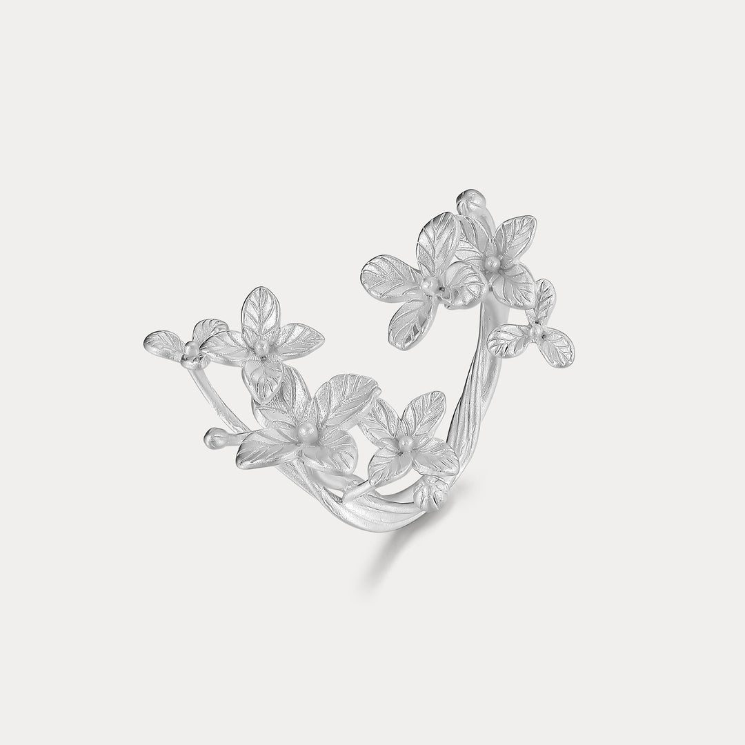 Selenichast Hydrangea Ring Flower Jewelry
