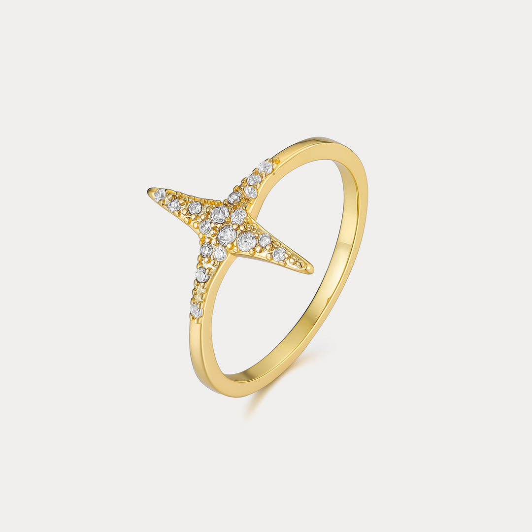 Selenichast Four Pointed Star Ring