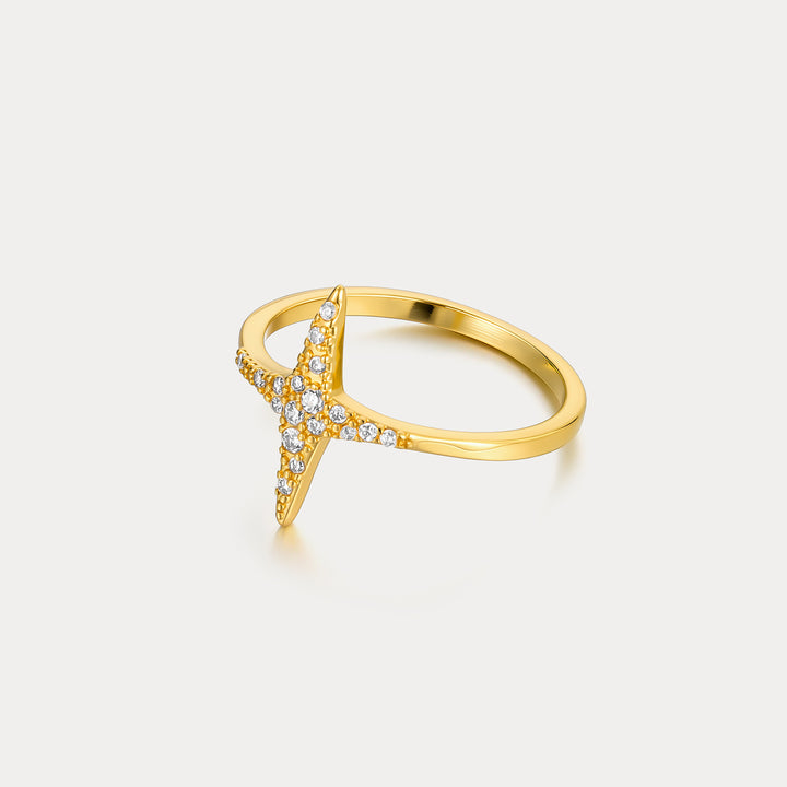 Four Pointed Star Ring Selenichast 