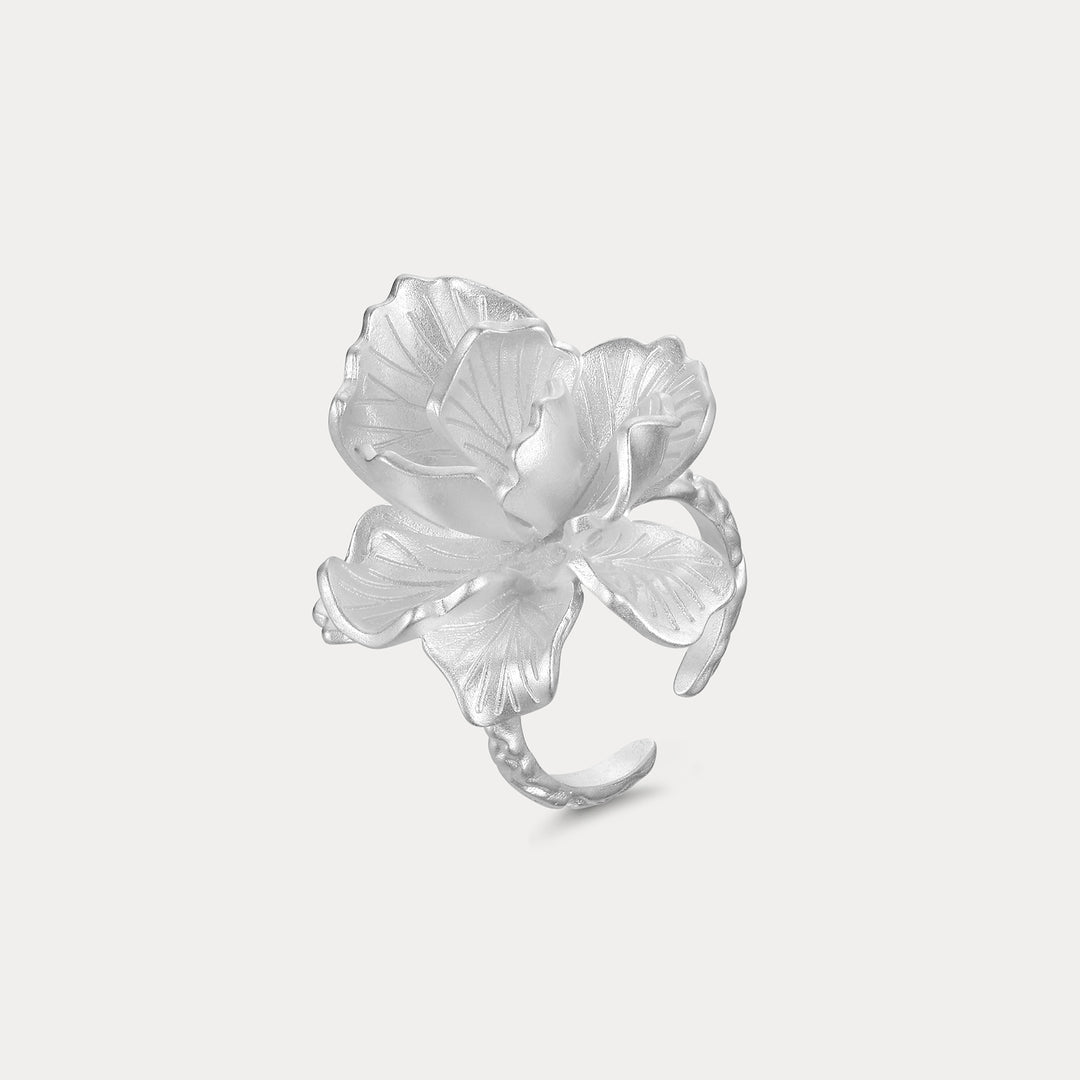 Selenichast Silver Flower Ring