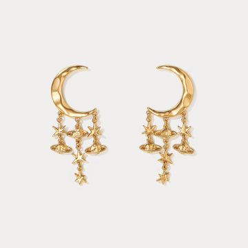 Selenichast Moon and Star Dangle Earrings