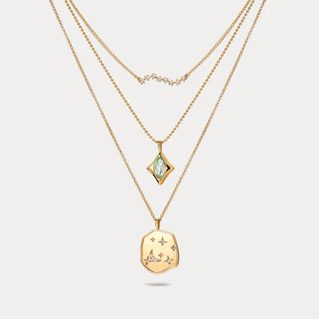 Selenichast Moon Star Layered Necklace