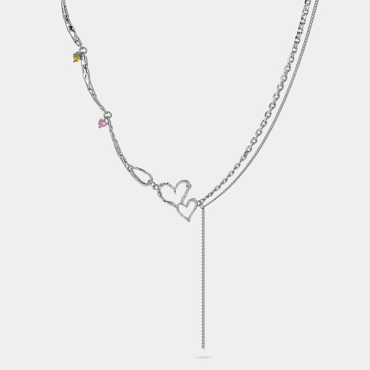 Selenichast Heart Lariat Necklace