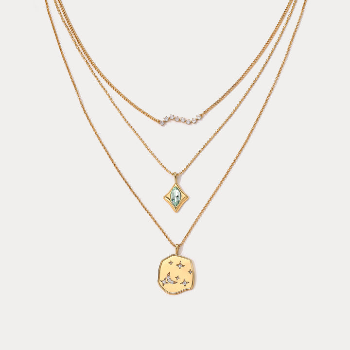 Selenichast Moon Star Layered Necklace Star Jewelry