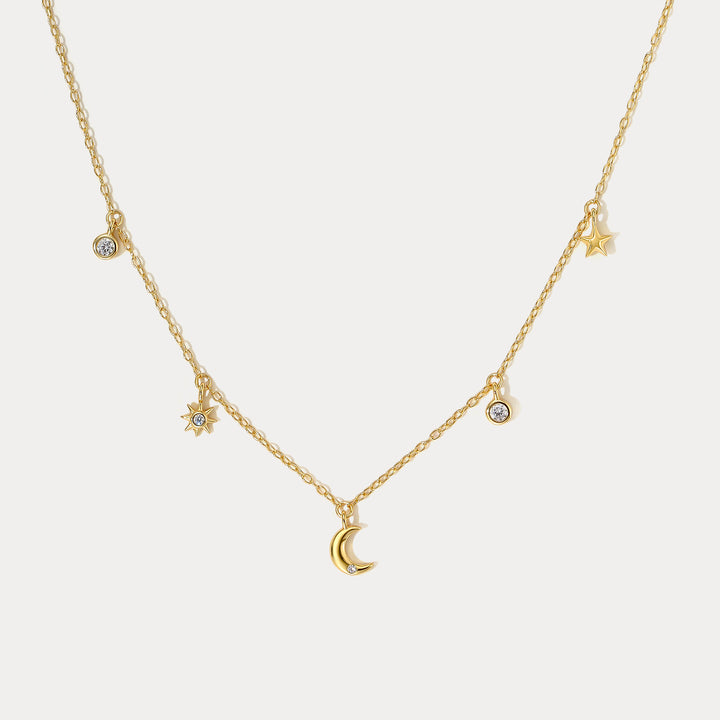 Selenichast Moon Star Charm Necklace