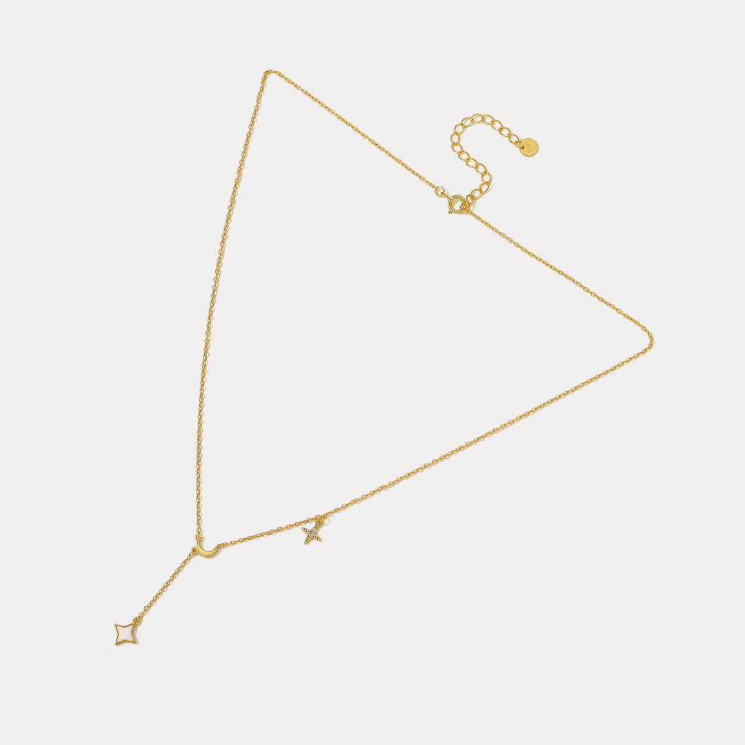 Moon Star Lariat Necklace Selenichast 