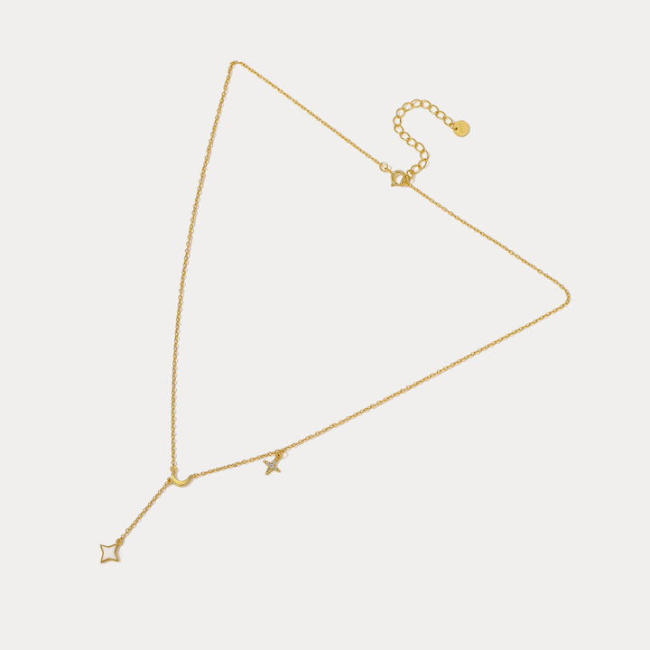 Moon Star Lariat Necklace Selenichast 