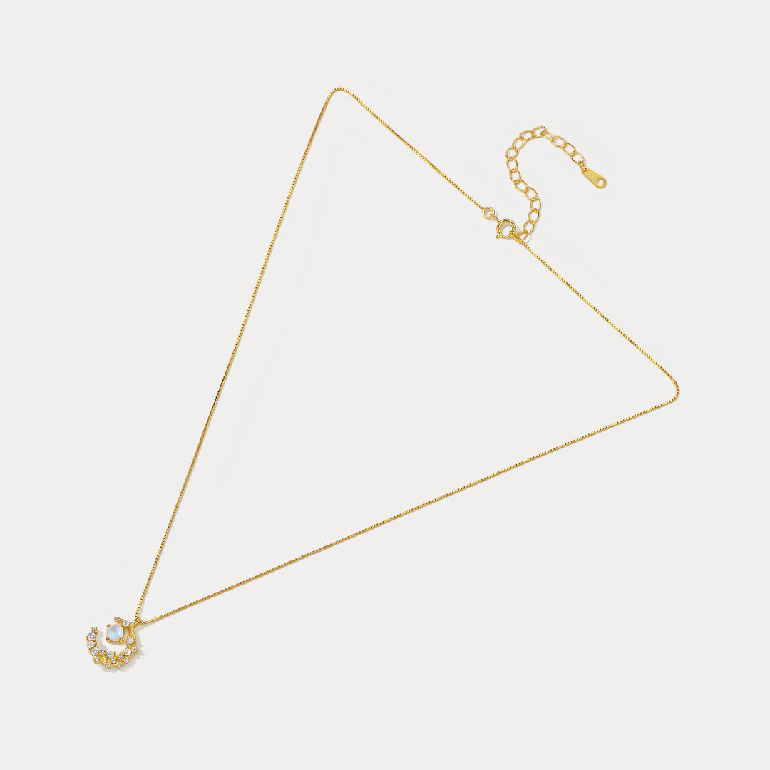 Selenichast Moon Necklace 18K Gold Jewelry