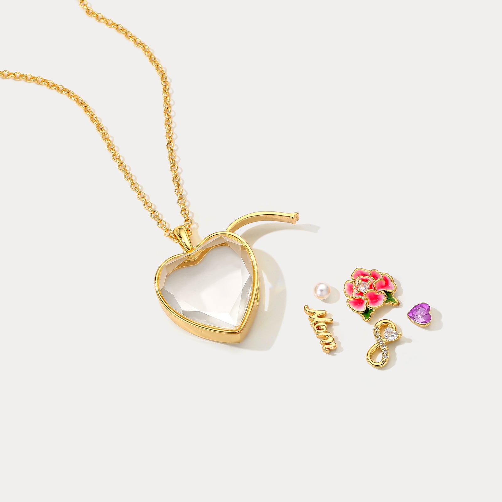 Selenichast Heart Locket Mom Necklace