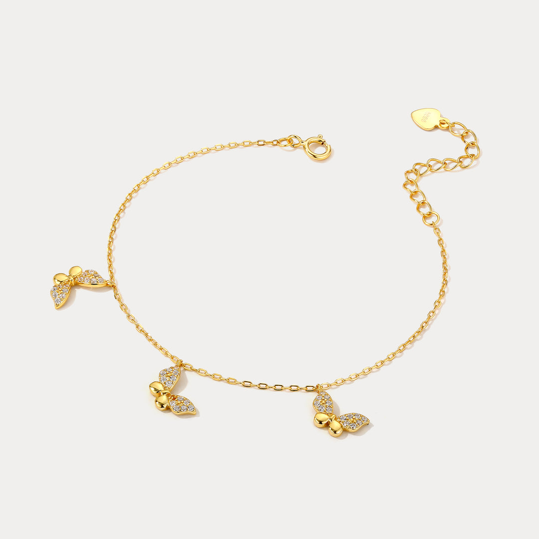 Selenichast Butterfly Charm Bracelet Gold Bracelet