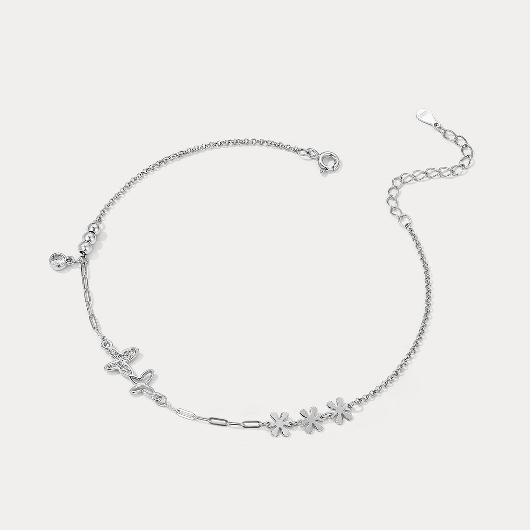 Silver Butterfly Anklet Silver Jewelry Selenichast 