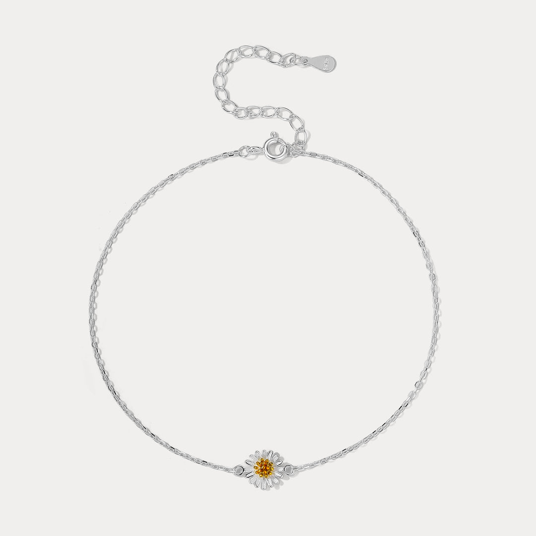 Selenichast Silver Daisy Anklet