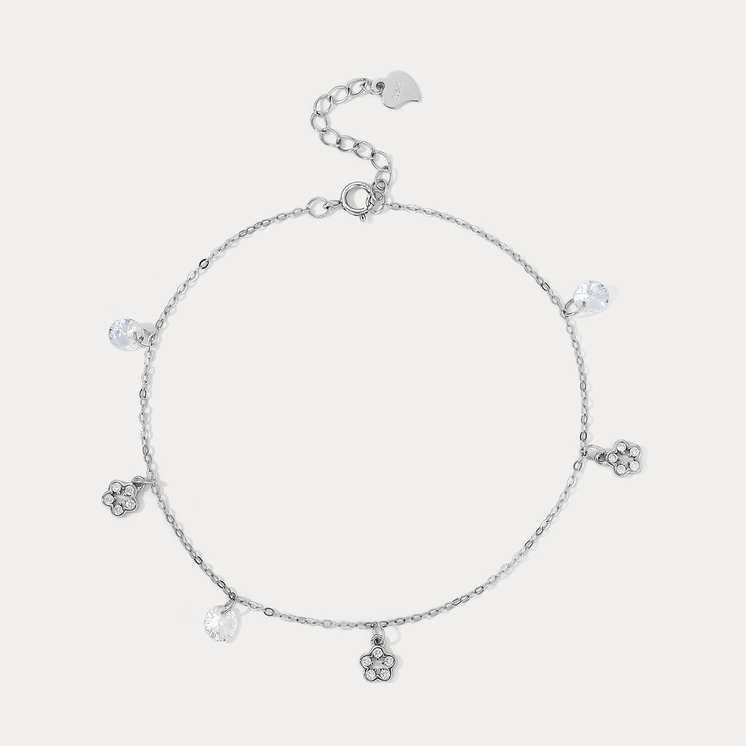 Selenichast Flower Charm Anklet