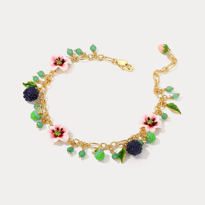 Selenichast Blackberry Flower Beads Bracelet Fruit Jewelry