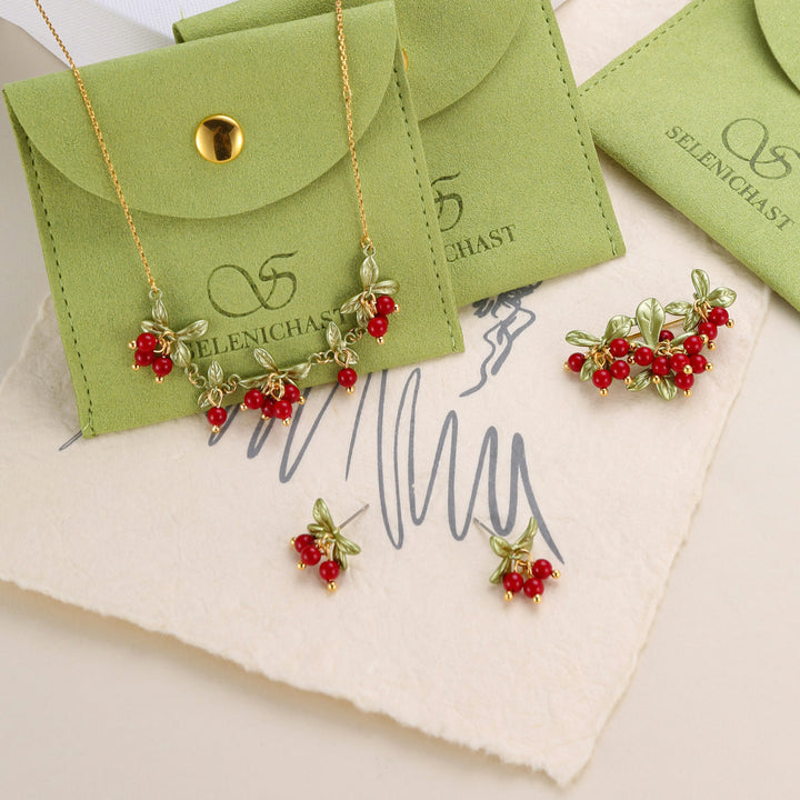 Cranberry Stud Earrings