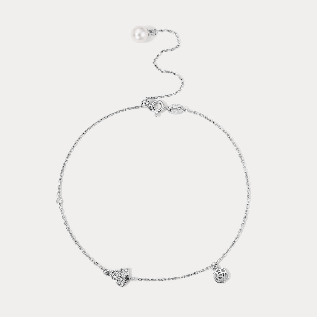 Selenichast Silver Clover Anklet