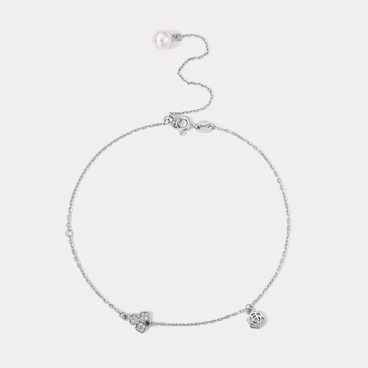 Selenichast Silver Clover Anklet