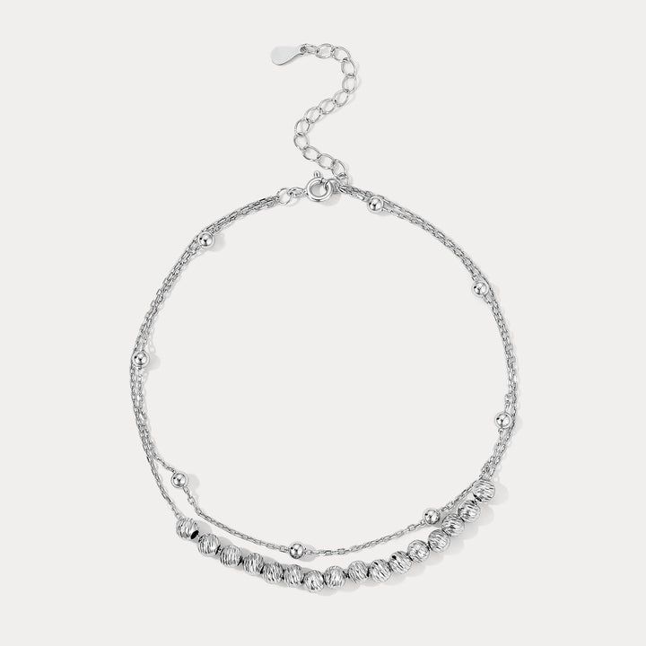 Selenichast Silver Beaded Anklet