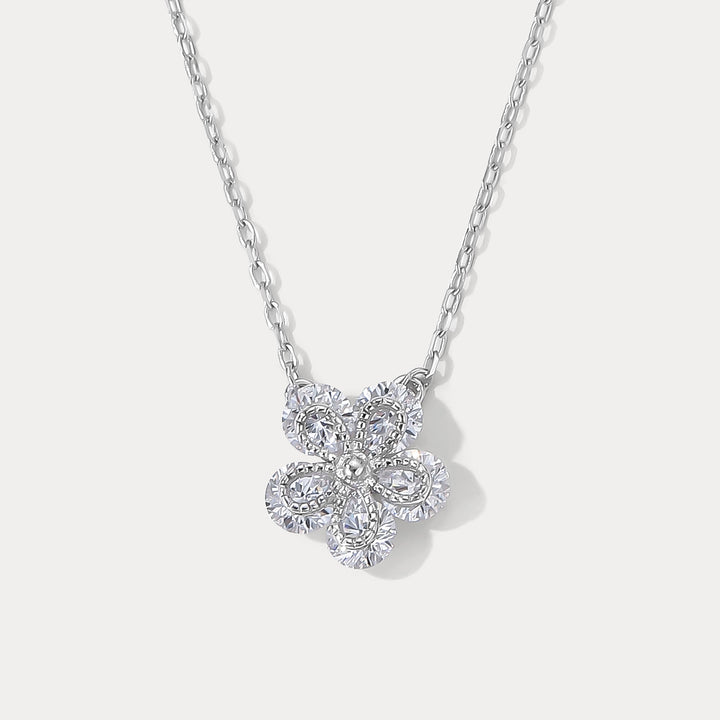 Selenichast Silver Flower Pendant Necklace