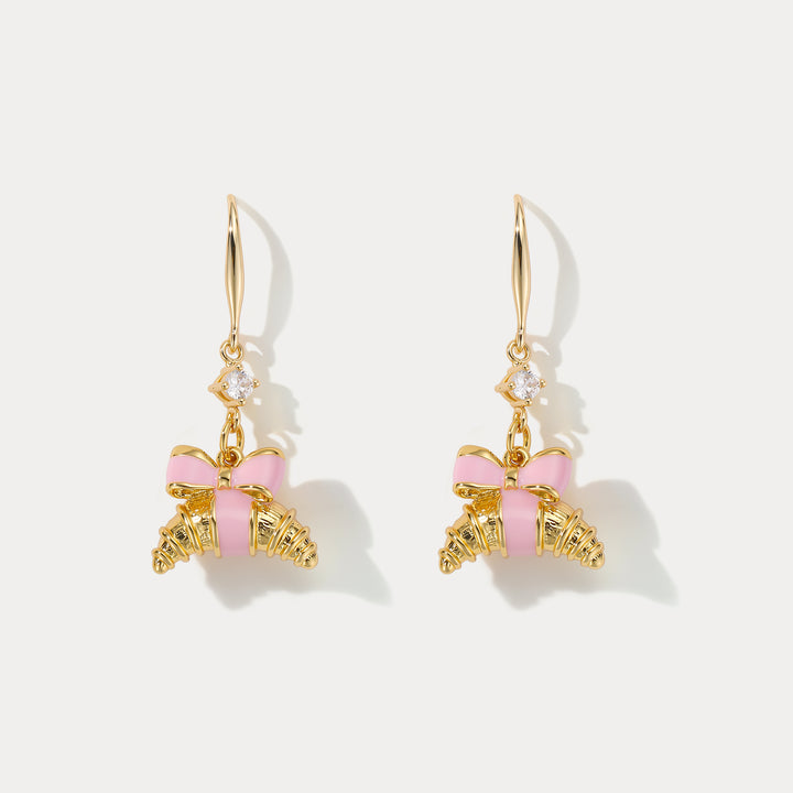 Selenichast Croissant Earrings Food Inspired Jewelry