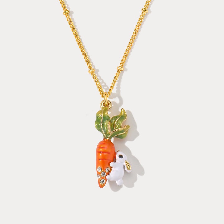 Carrot and Rabbit Necklace