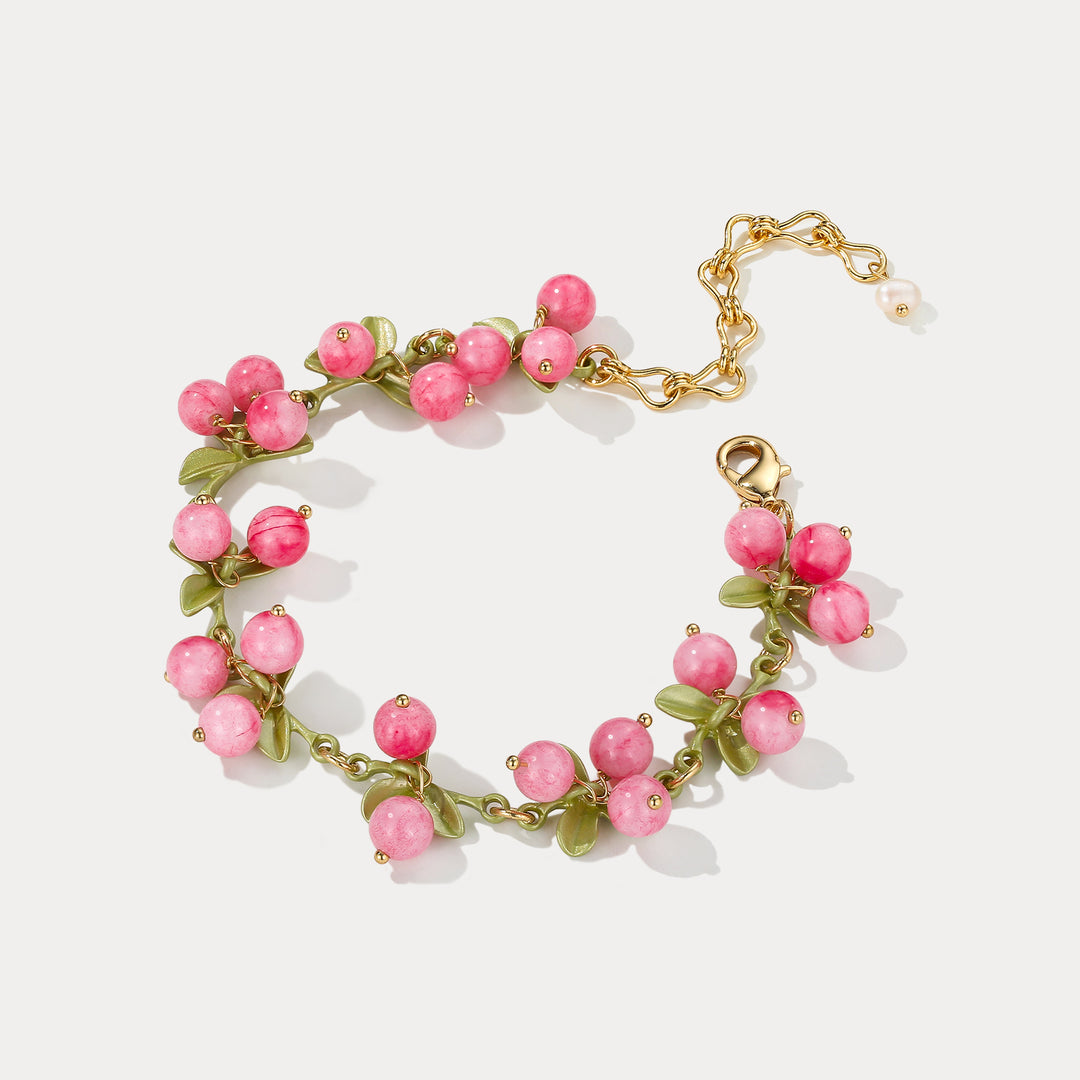 Pink Berry Charm Bracelet Selenichast 