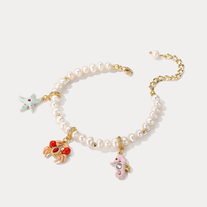 Ocean Pearl Charm Bracelet Selenichast 
