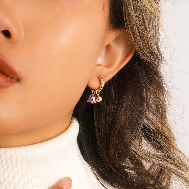 Amethyst Huggie Earrings