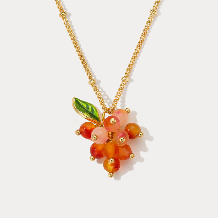 Selenichast Orange Berry Necklace  