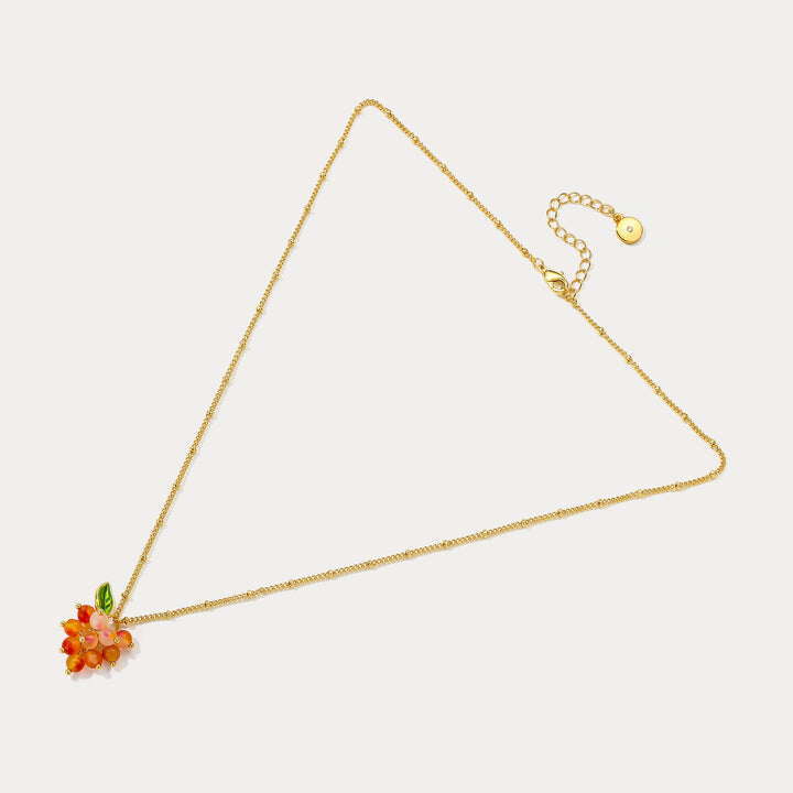 Selenichast Orange Berry Necklace Summer Jewelry