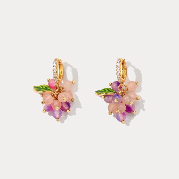 Selenichast Purple Berry Huggie Earrings