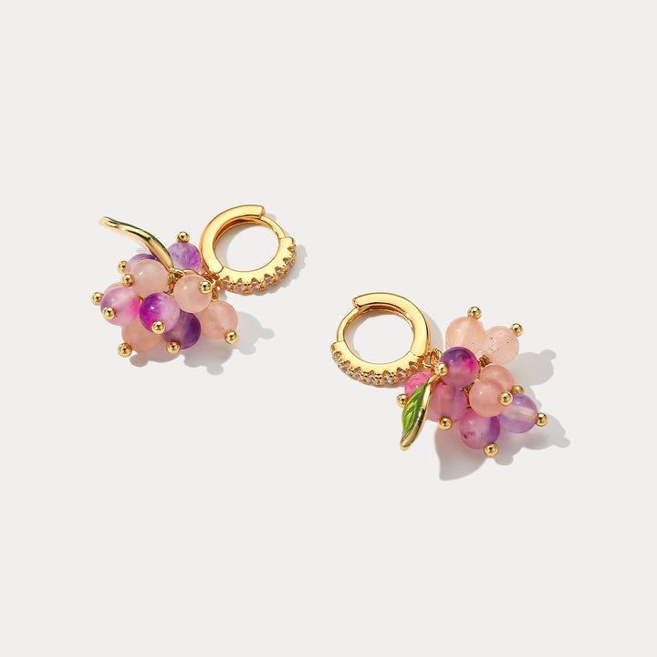 Selenichast Purple Berry Huggie Earrings