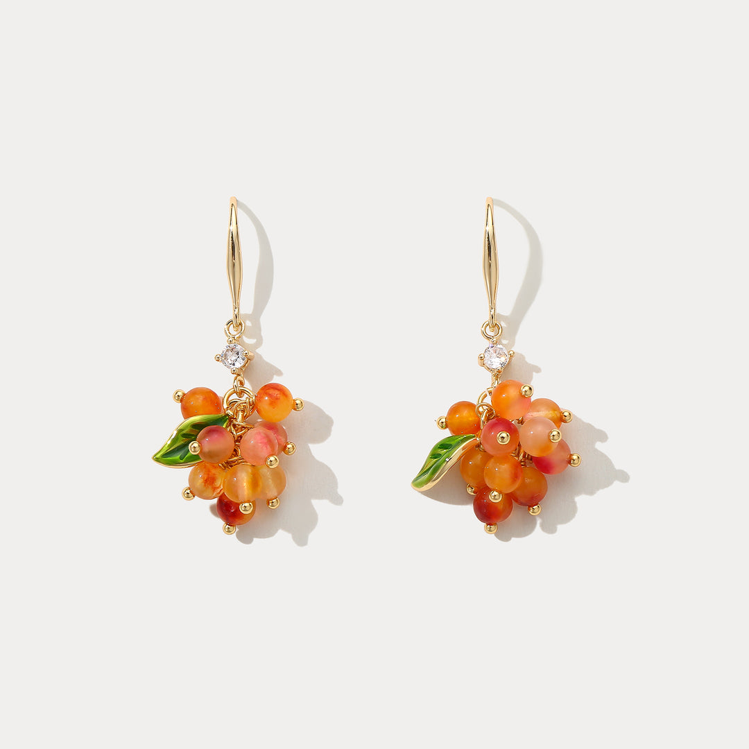 Selenichast Orange Berry Earrings Hook Earrings