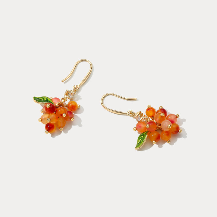 Orange Berry Earrings Hook Earrings Selenichast 