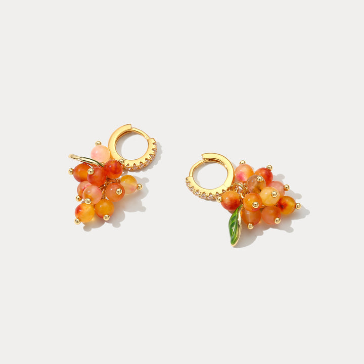 Orange Berry Huggie Earrings Selenichast 