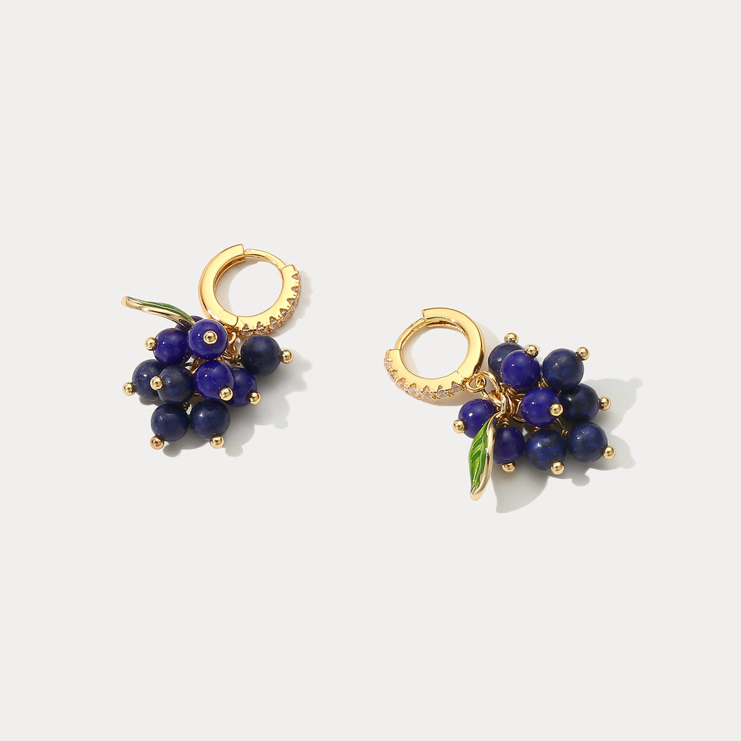Blueberry Huggie Earrings Selenichast