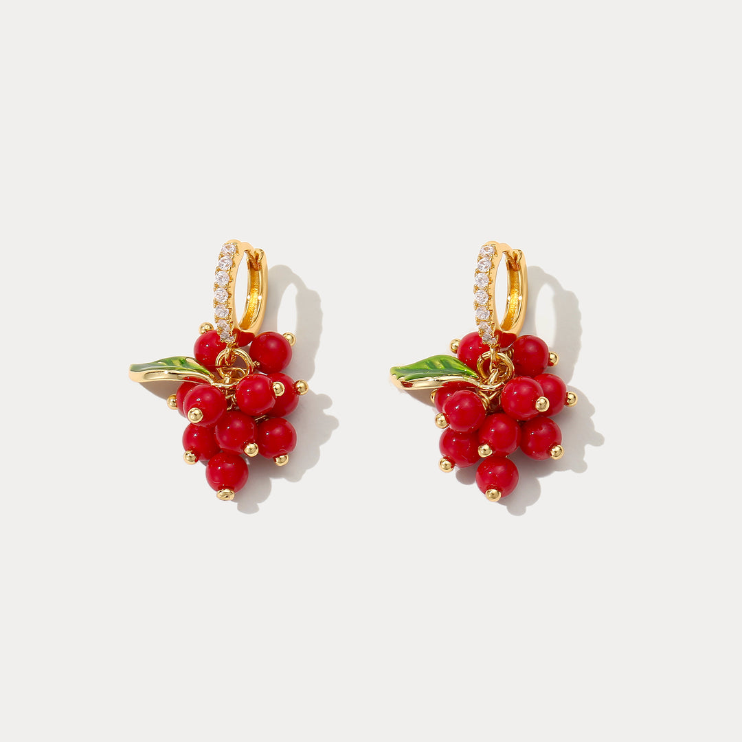 Selenichast Cranberry Huggie Earrings