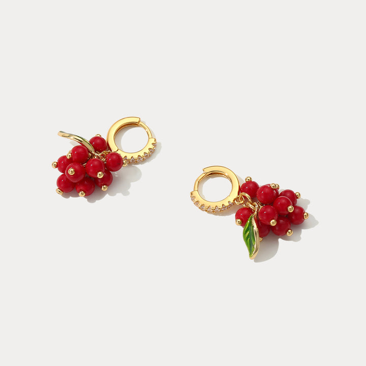 Cranberry Huggie Earrings Selenichast