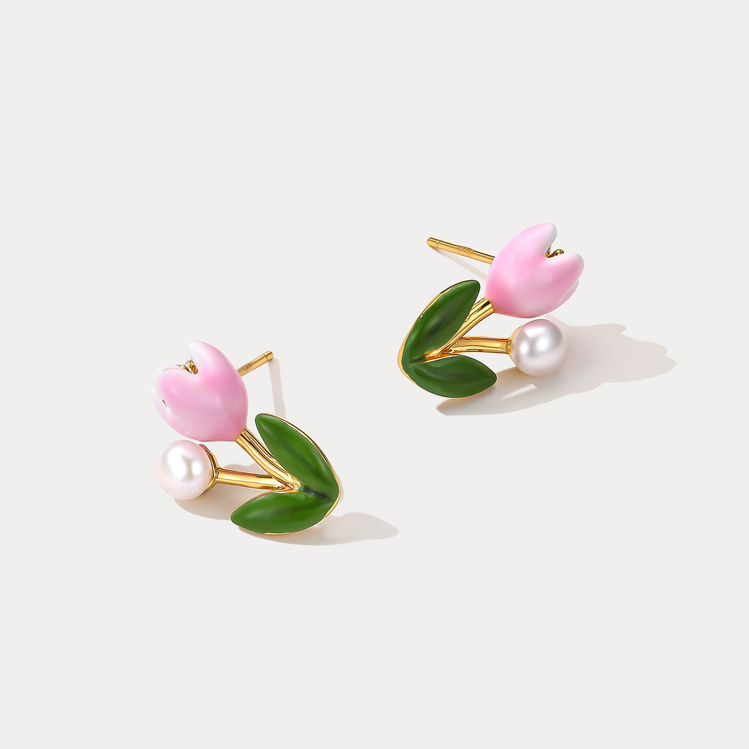 Tulip Stud Earrings Selenichast 