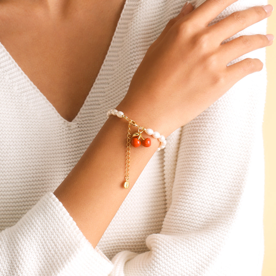 Bracelet de perle de cerise