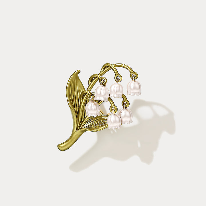 Selenichast Lily of the valley Brooch May Birth Flower Jewelry