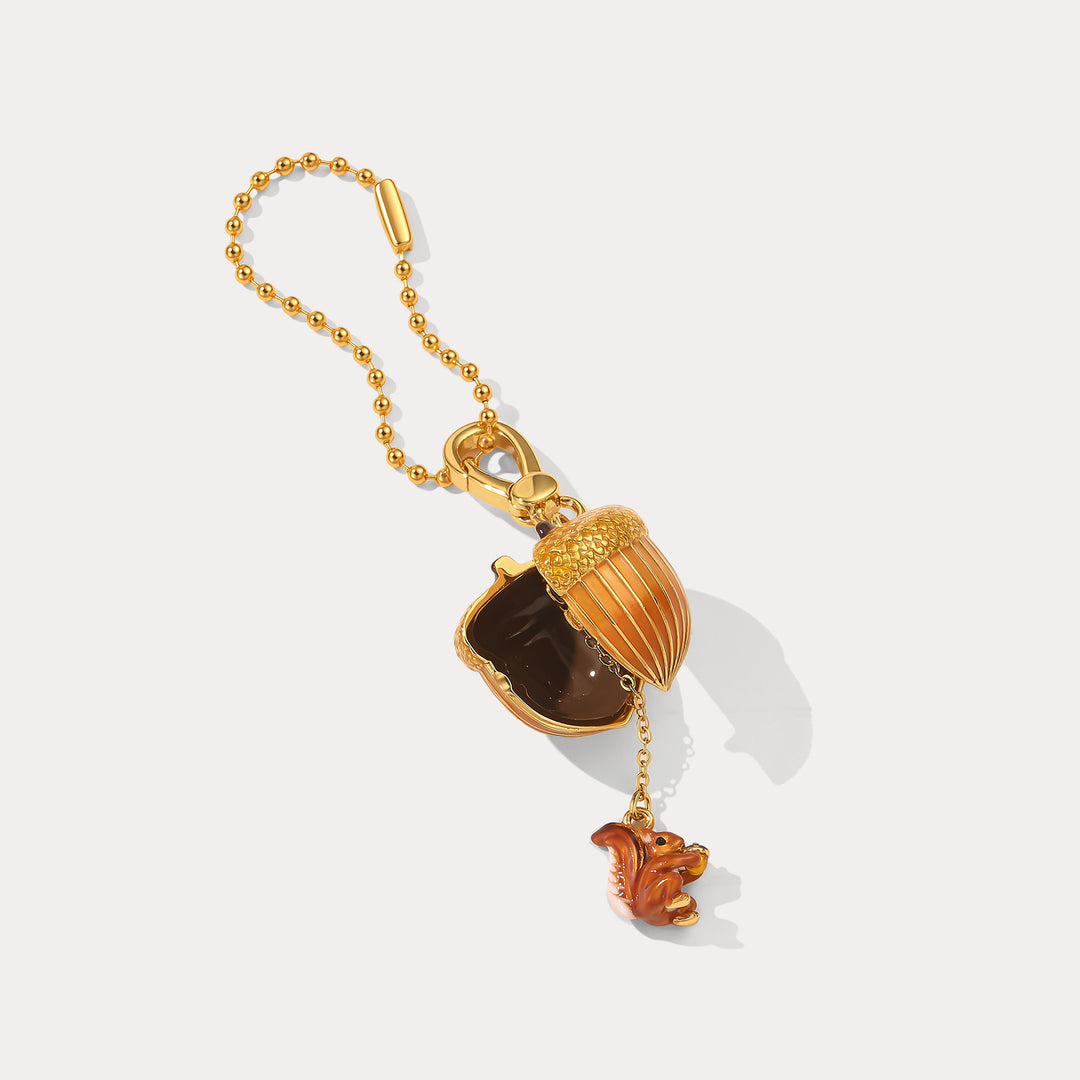 Selenichast Squirrel with Acorn Locket Charm