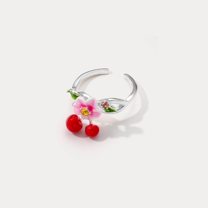 Silver Cherry Ring