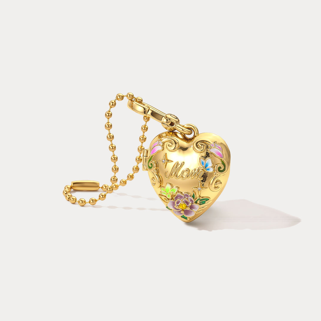 Selenichast Mom Heart Locket Charm 