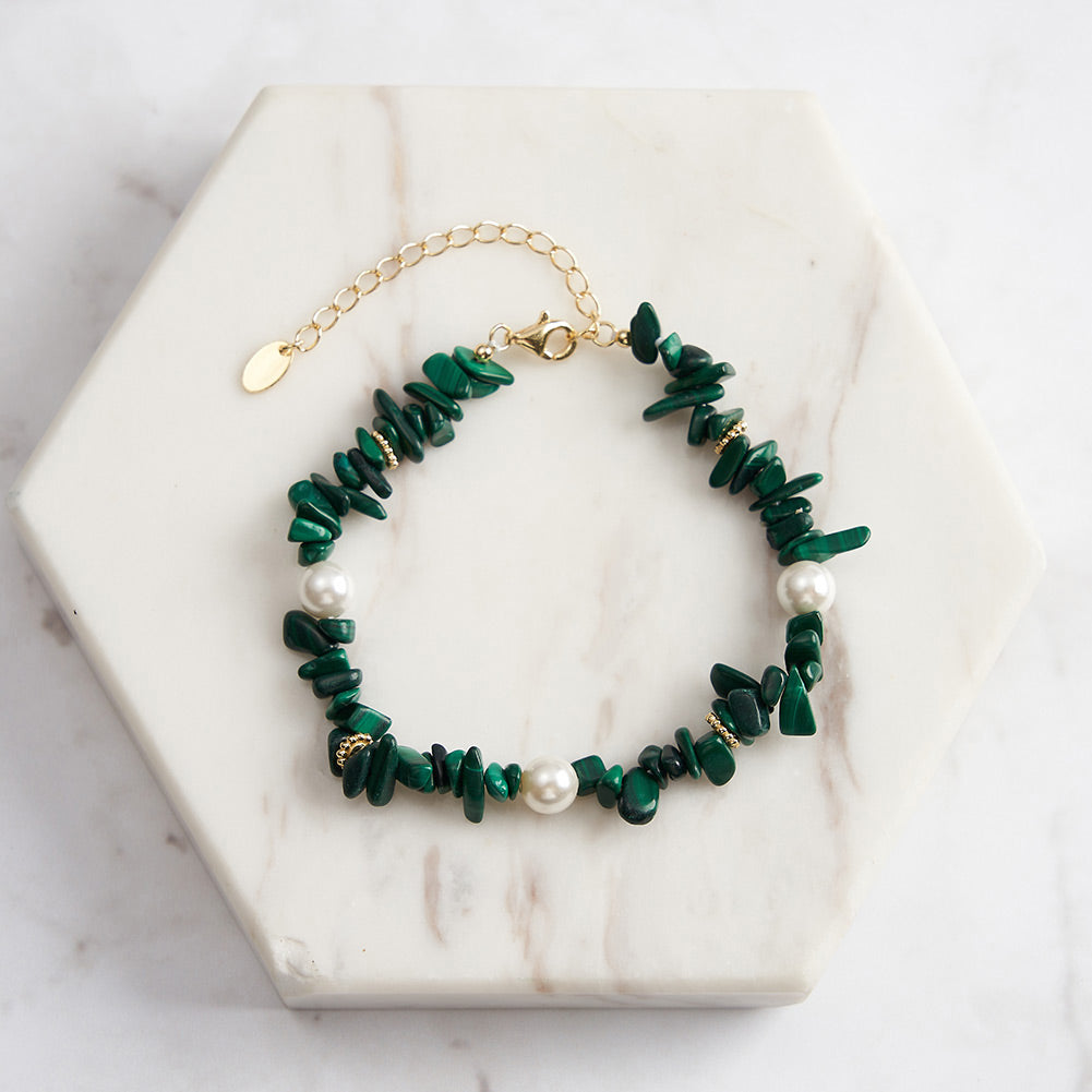 Malachite Pearl Bracelet