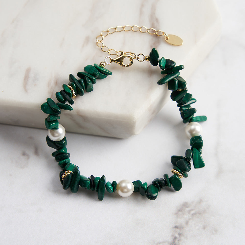 Malachite Pearl Bracelet