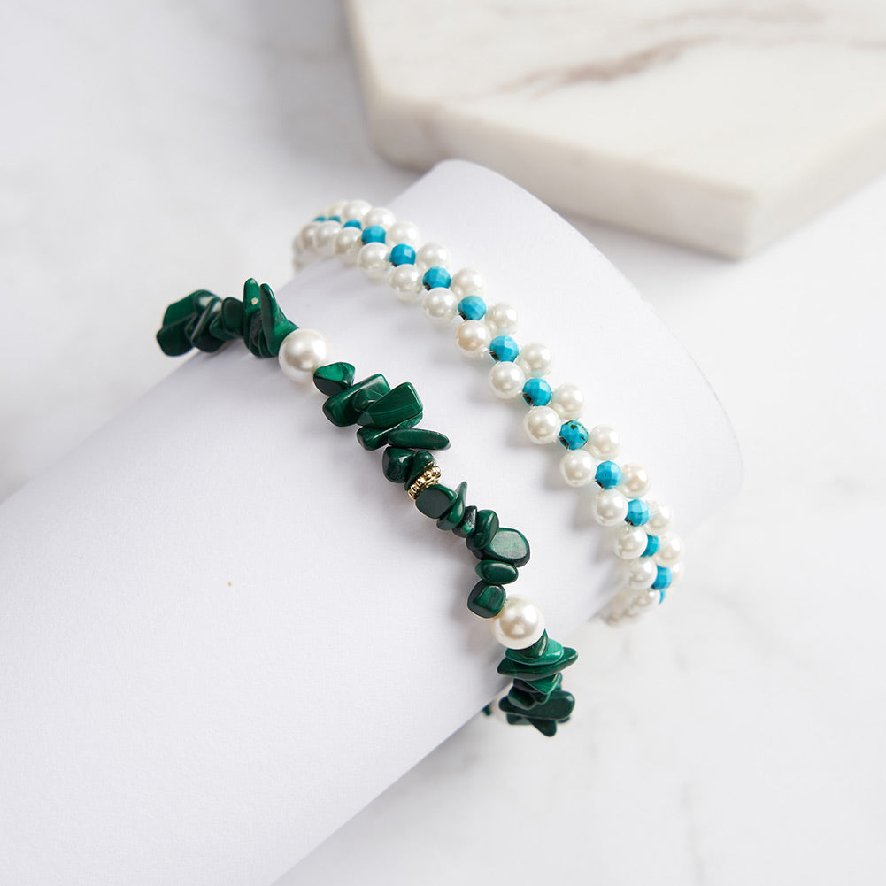 Malachite Pearl Bracelet