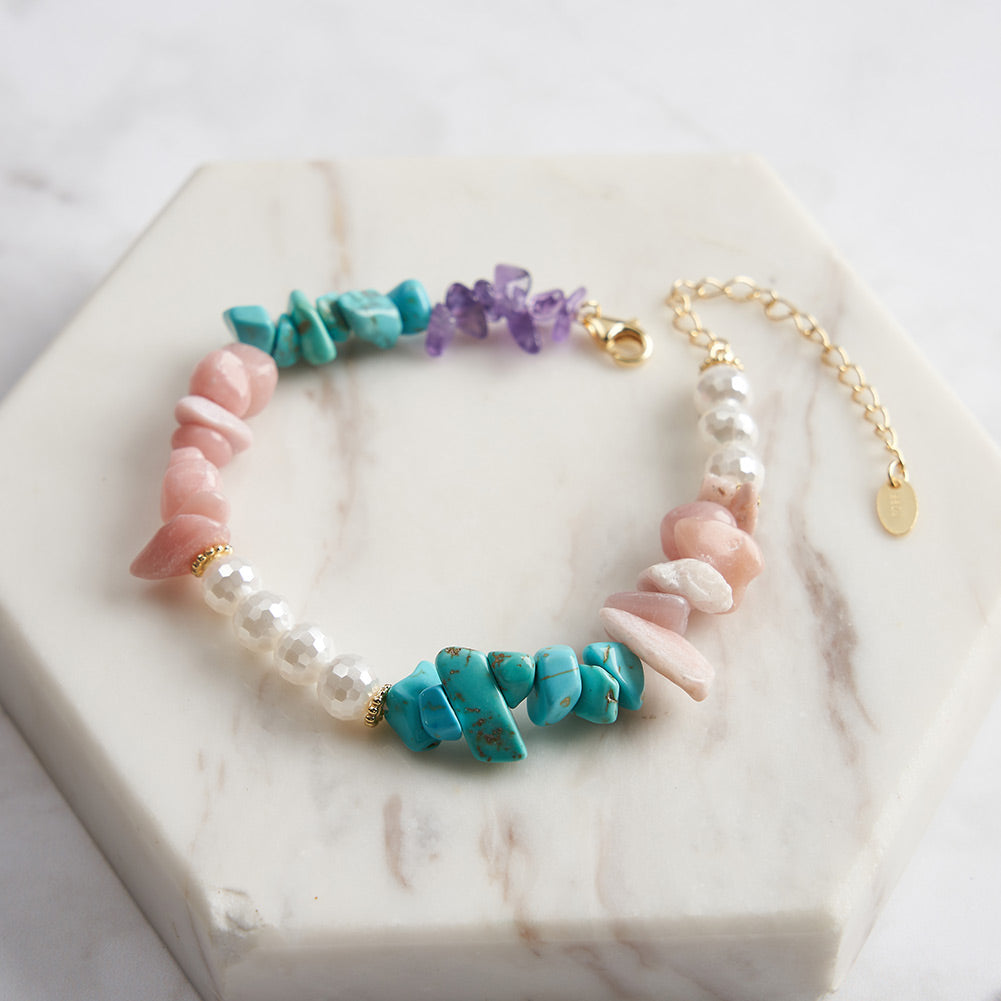 Dainty Turquoise Pearl Bracelet